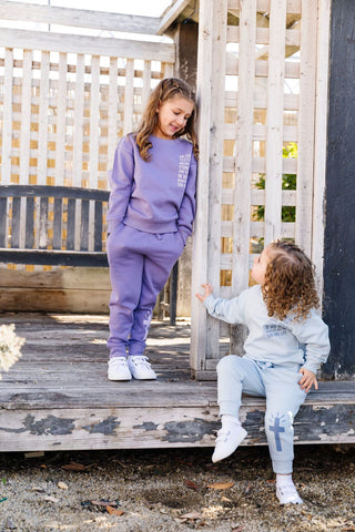 Eternal Life Purple Fleece Jogger Jogger Holy Pals Size: 02
