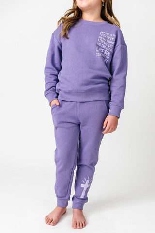 Eternal Life Purple Fleece Jogger Jogger Holy Pals Size: 02