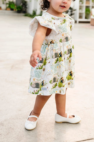 He Is Risen Cotton Short Sleeve Twirl Bodysuit Dress Dresses Holy Pals Size: 00-03M