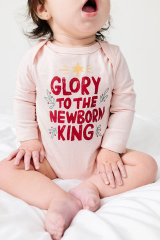Baby Newborn King Pink Bodysuit Cotton | Long Sleeve
