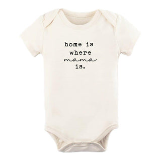 Organic Cotton Short Sleeve Bodysuit - Home is Where Mama Is Short Sleeve Onesie Tenth & Pine Color: Black Size: 0-3M