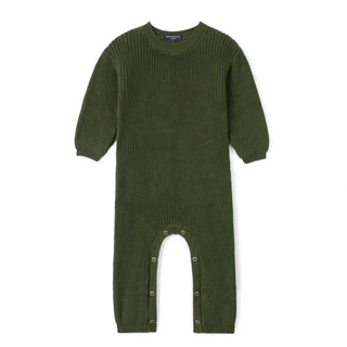 Baby Knit Romper Snap Closure in Forest Green