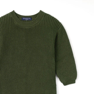 Baby Knit Romper Snap Closure in Forest Green