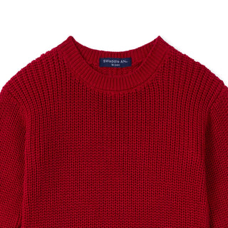 Baby Knit Romper Snap Closure in Red Xmas