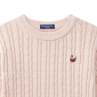 Classic Cable Knit Baby Sweater in Beige
