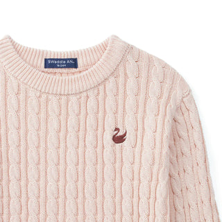 Classic Cable Knit Baby Sweater in Beige