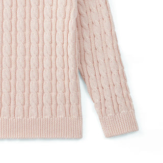 Classic Cable Knit Baby Sweater in Beige
