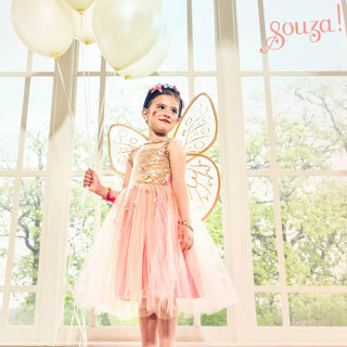 Joanna Fairy Costume Dress and Wings Set (Orange) - Role-Play for Children (3 Sizes) Dress up Girls, Fairies Speedy Monkey LLC Size: 3-4 years