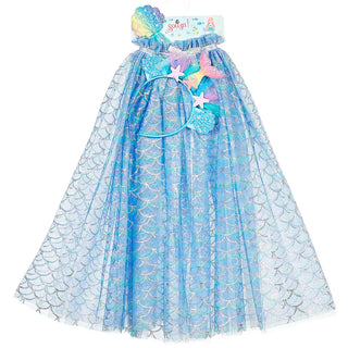 Marlya Mermaid Costume Cape Set with Headband & Wand - Role-Play for Children (2 Sizes) Dress up Girls Speedy Monkey LLC Size: 3-4 years