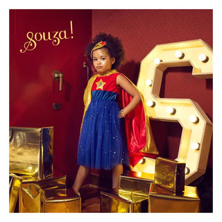Superhero Girl Costume for Kids - Carnival & Festive Use (2 Sizes) Dress up Girls Speedy Monkey LLC Size: 3-4 years