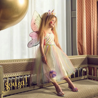 Valerie Fairy Costume Dress and Wings Set (Multicolor) - Role-Play for Children (2 Sizes) Dress up Girls, Fairies Speedy Monkey LLC Size: 3-4 years