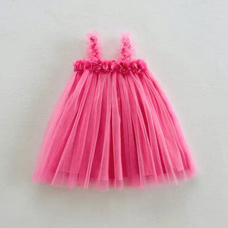 3D Flower Mesh Dress RYAN AND REMI Color: rose Kid Size: 12M