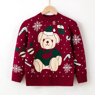 Knitted Teddy Bear Christmas Sweater