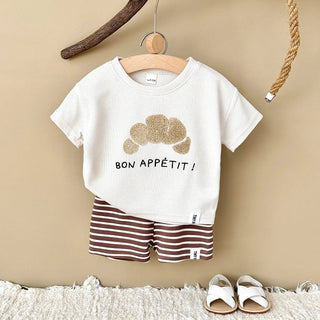 Boys Waffle T-shirts Shorts Set RYAN AND REMI Kid Size: 6-9M