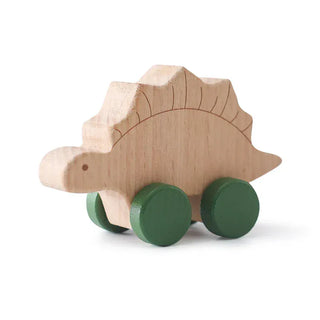 Beech Wooden Dinosaur On Wheels RYAN AND REMI Color: Stegosaur