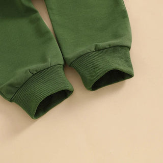 Baby Toddler Girl Boy 2Pcs Lucky St. Patrick's Day Spring Outfit Letter Shamrock Four Leaf Clover Embroidery Long Sleeve Crewneck Top with Elastic Waist Solid Pants Jogger Set Baby & Toddler Outfits August + Willow Color: green Kid Size: 18-24M Ships From