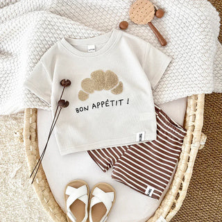 Boys Waffle T-shirts Shorts Set RYAN AND REMI Kid Size: 6-9M