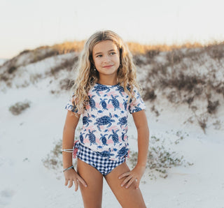 Sophie Sea Turtle Rash Guard Swimsuit Swimsuit Oopsie Daisy Size: 18 Months