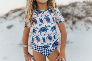 Sophie Sea Turtle Rash Guard Swimsuit Swimsuit Oopsie Daisy Size: 18 Months