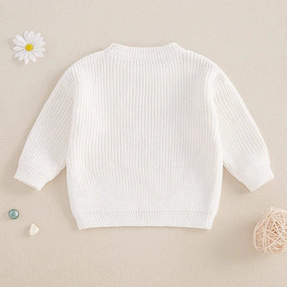 Baby Toddler Kids Boys Girls Lucky Knit Sweater Long Sleeve Round Neck Shamrock Letter Embroidery Pullover Spring St. Patrick's Day Top Baby & Toddler Outfits August + Willow Color: PURPLE Kid Size: 4-5 Years Ships From: United States