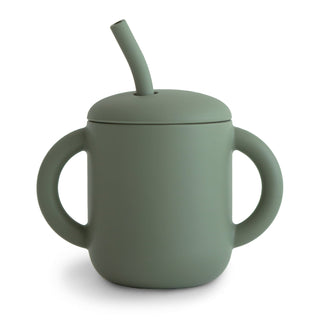 Silicone Training Cup + StrawSippy CupsMushieColor: Dried Thyme