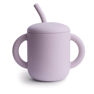 Silicone Training Cup + StrawSippy CupsMushieColor: Soft Lilac