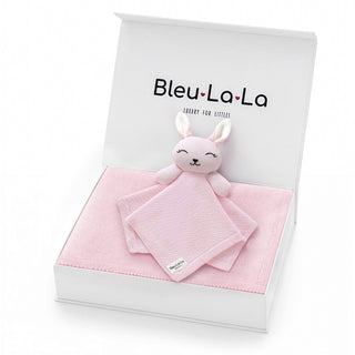 Blanket and Lovey Security Blanket Organic Cotton Gift Set Bleu La La Color: Bunny - Pink
