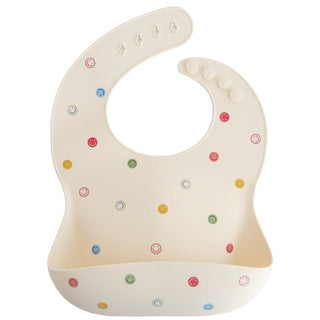 Silicone Baby BibSilicone BibMushieColor: Smiley Face