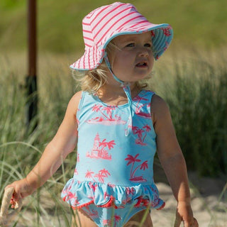 Girl's Sustainable Reversible Bucket Hat - Lighthouse Island Baby & Toddler Hats