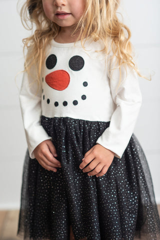 Snowman Sparkle Tulle Dress Holiday Oopsie Daisy Size: 2