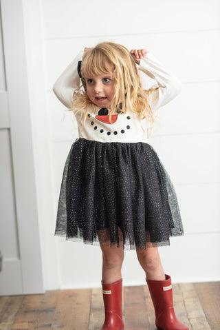 Snowman Sparkle Tulle Dress Holiday Oopsie Daisy Size: 2