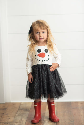 Snowman Sparkle Tulle Dress Holiday Oopsie Daisy Size: 2