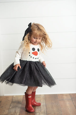 Snowman Sparkle Tulle Dress Holiday Oopsie Daisy Size: 2