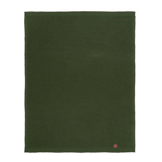 Classic Knit Cotton Baby Blanket in Forest Green