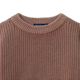 Classic Knit Baby Sweater in Mocha