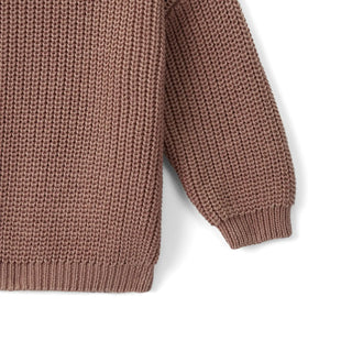 Classic Knit Baby Sweater in Mocha