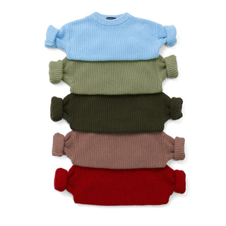 Classic Knit Baby Sweater in Red Xmas
