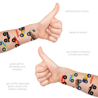 Monster Truck Variety Temporary Tattoos Set Party Tats Flash Tattoos