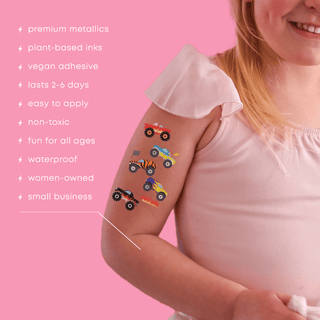 Monster Truck Variety Temporary Tattoos Set Party Tats Flash Tattoos