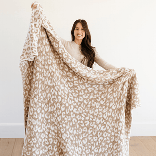 Double-Layer Bamboni® Xl Blankets Saranoni Color: Tan Leopard Double Layer
