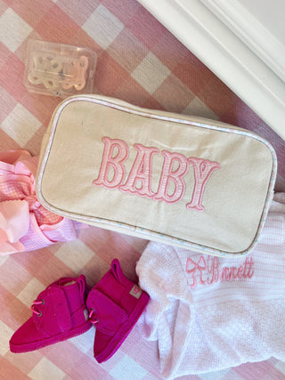 Baby - Large Canvas Bag Travel Bag KenzKustomz Color: Pink