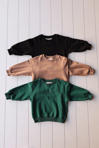 MINI Crew Neck Baby & Toddler Tops Axel and Rose Color: Black Size: 1-2T
