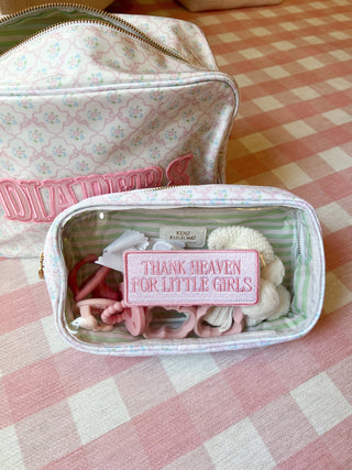 Thank Heaven - Medium Clear Bag Travel Bag KenzKustomz Color: Pink