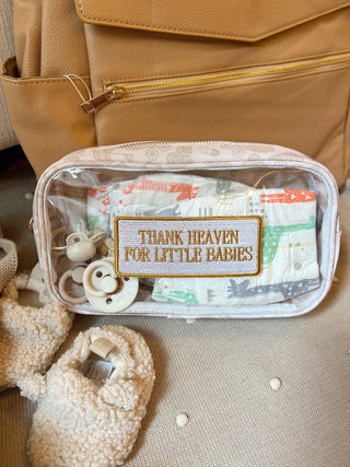 Thank Heaven - Medium Clear Bag Travel Bag KenzKustomz Color: Pink