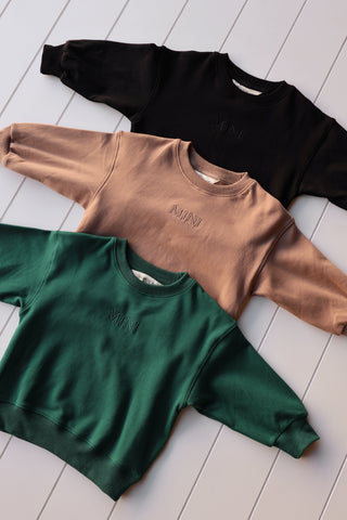 MINI Crew Neck Baby & Toddler Tops Axel and Rose Color: Black Size: 1-2T