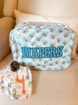 Diapers XL - Clear Coat Bag Travel Bag KenzKustomz Color: Pink