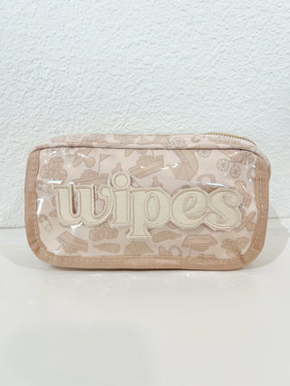 Wipes Pouch - Clear Coat Bag Travel Bag KenzKustomz Color: Tan
