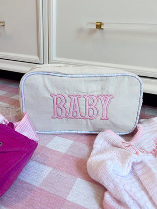 Baby - Large Canvas Bag Travel Bag KenzKustomz Color: Pink
