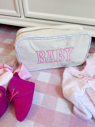 Baby - Large Canvas Bag Travel Bag KenzKustomz Color: Pink