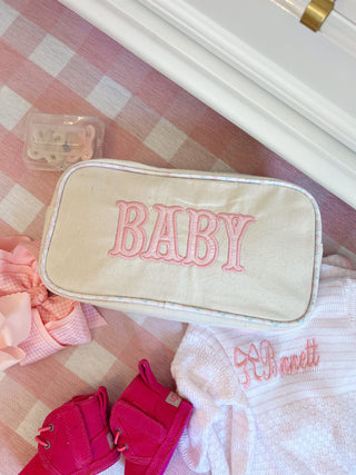 Baby - Large Canvas Bag Travel Bag KenzKustomz Color: Pink
